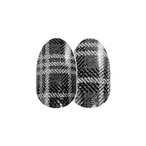 Color Street Plaid Reputation Black Silver Glitter Plaid Nail Polish